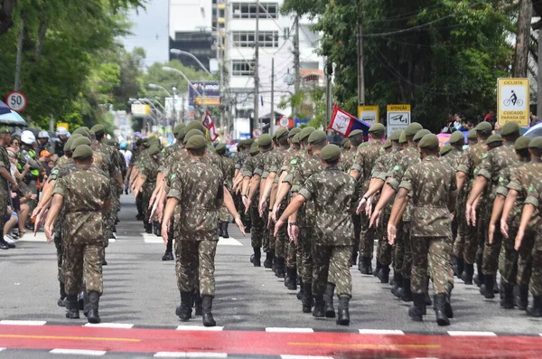 Natal ブラジル 2023 9月7日のナタールRnの民間軍事パレードは 首都の東 ペトロポリス近郊の民間広場のAmanのキャデットが参加しました — ストック写真