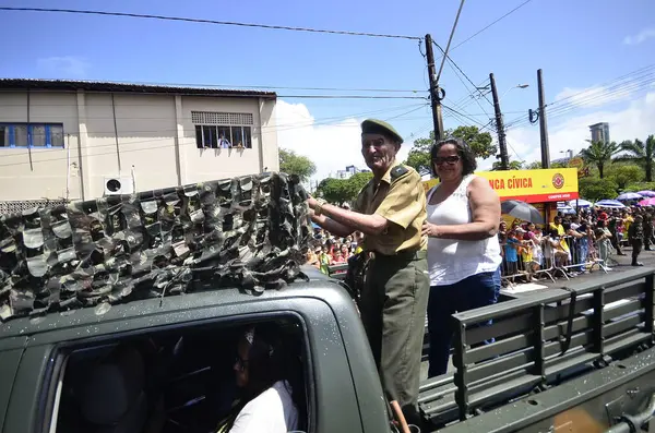 Natal Brezilya 2023 Eylül Natal Düzenlenen Sivil Askeri Geçit Törenine — Stok fotoğraf