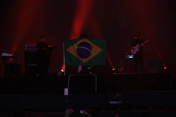 Σάο Πάολο Βραζιλία 2023 Παράσταση Του Singer Στο One Stage — Φωτογραφία Αρχείου