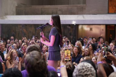 Olivia Rodrigo 'nun Today Show' daki canlı performansı. 8 Eylül 2023, New York, ABD: Duygusal ve liste başı hitleriyle tanınan yükselen süperstar Olivia Rodrigo, Today Show 'un bugünkü sahnesini onurlandırdı..