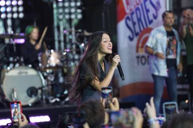 Olivia Rodrigo's Live Performance on the Today Show. September 8, 2023, New York, USA: Olivia Rodrigo, the rising superstar known for her emotional and chart-topping hits, graced the stage of the Today Show today. clipart