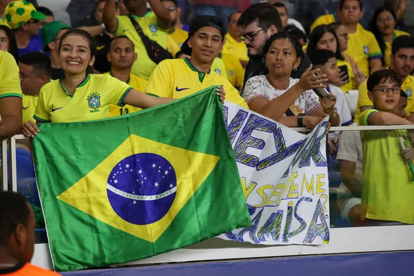 巴西贝伦 2026年世界杯预选赛第一轮巴西与玻利维亚之间的比赛前 在Estadio Estadual Jornalista Edgar Proenca举行的球迷运动 — 图库照片