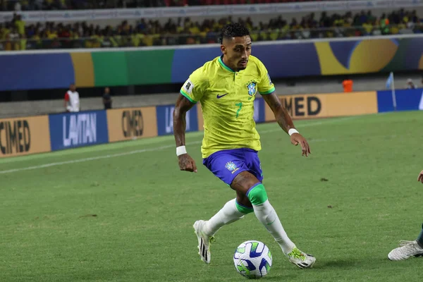 ベレム 2023 ブラジルとボリビアの間の試合でブラジルからのラファーニャ 2026ワールドカップ予選の最初のラウンドで エストラディオ エスタディオ エスタディオ エドガー プロランジャ マングエディア — ストック写真