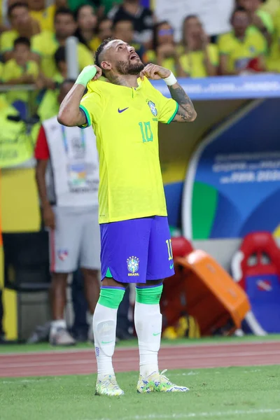 Belém 2023 Neymar Seleção Brasileira Marca Comemora Seu Segundo Gol — Fotografia de Stock