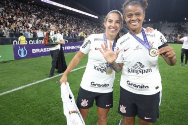Sao Paulo (SP), Brezilya 10 / 09 / 2023 Corinthians ve Ferroviaria arasında oynanan karşılaşmada Brezilya Kadınlar Futbol Şampiyonası 2023 finalinde geçerli oldu.