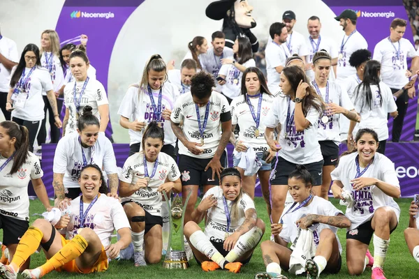 サンパウロ ブラジル 2023 コリント人とフェロヴィアの試合でチャンピオン ブラジル女子サッカー選手権の最終戦に有効です 2023 — ストック写真