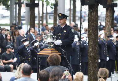 11 Eylül Anma Töreni 22. Yıldönümü New York 'ta. 11 Eylül 2023, New York, ABD: 11 Eylül Anma Töreni 'nin 22. Yıldönümü ABD Başkan Yardımcısı Kamala Harris' in katılımıyla New York 'ta gerçekleşti.