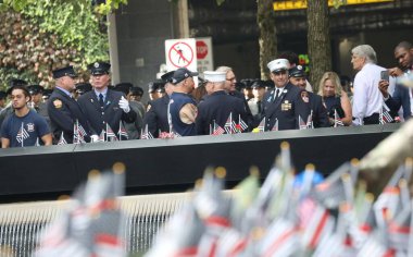 11 Eylül Anma Töreni 22. Yıldönümü New York 'ta. 11 Eylül 2023, New York, ABD: 11 Eylül Anma Töreni 'nin 22. Yıldönümü ABD Başkan Yardımcısı Kamala Harris' in katılımıyla New York 'ta gerçekleşti.