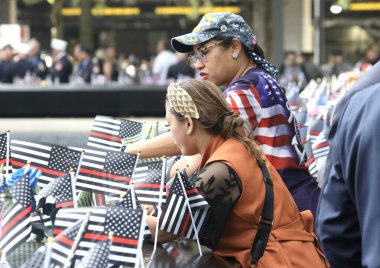 11 Eylül Anma Töreni 22. Yıldönümü New York 'ta. 11 Eylül 2023, New York, ABD: 11 Eylül Anma Töreni 'nin 22. Yıldönümü ABD Başkan Yardımcısı Kamala Harris' in katılımıyla New York 'ta gerçekleşti.
