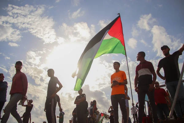 Septiembre 2023 Gaza Palestina Los Palestinos Participan Enfrentamientos Franja Fronteriza —  Fotos de Stock