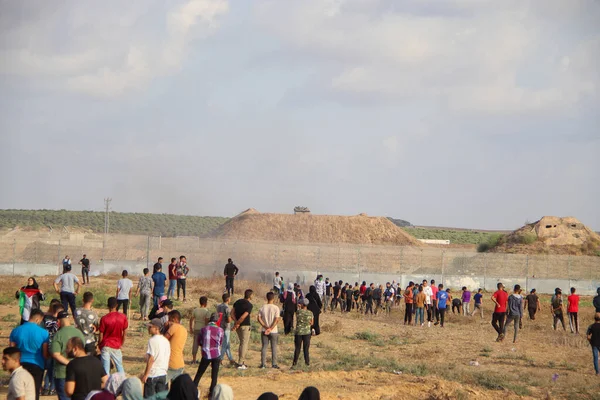 Eylül 2023 Gazze Filistin Filistinliler Işgalle Birlikte Gazze Sınırındaki Çatışmalara — Stok fotoğraf