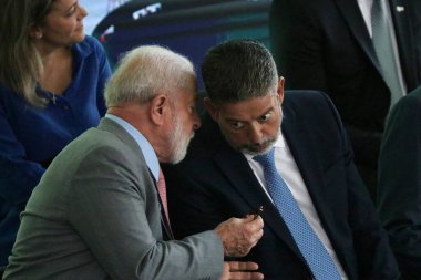 Brasilia (DF), 14 Eylül 2023 - Brasilia 'daki Palacio do Planalto' da: Geleceğin Yakıt Programının İmza Töreni Tasarısı.