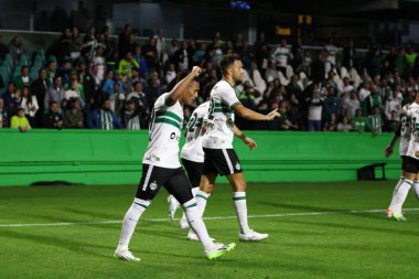 Coritiba (PR) - 14 Eylül 2023: Brezilya Futbol Şampiyonası 2023. Coritiba, Bahia - 19 numaralı Sebastian Gomez 'den Coritiba golü ve Coritiba ile Bahia arasındaki maç sırasındaki kutlama. 