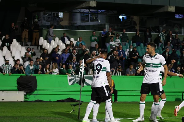 stock image Coritiba (PR) - 14 September 2023: Football Brazilian Championship 2023. Coritiba, Bahia - Coritiba goal from number 19 Sebastian Gomez and the celebration during the match between Coritiba against Bahia. 