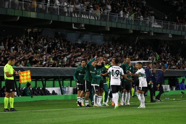 Coritiba (PR) - 14 Eylül 2023: Brezilya Futbol Şampiyonası 2023. Coritiba, Bahia - 19 numaralı Sebastian Gomez 'den Coritiba golü ve Coritiba ile Bahia arasındaki maç sırasındaki kutlama. 
