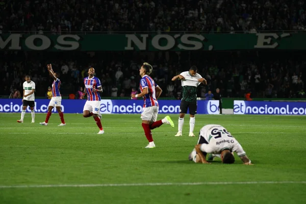 Coritiba (PR) - 14 Eylül 2023: Brezilya Futbol Şampiyonası 2023. Coritiba, Bahia - Bahia oyuncuları Coritiba ile Bahia arasında oynanan maçta golü kutluyorlar. 