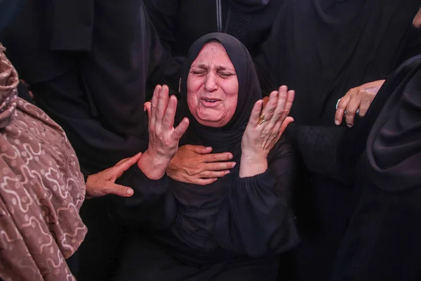 September 2023 Gaza Palestine Gazans Mourning Great Loss Thousands Gathered — Stock Photo, Image