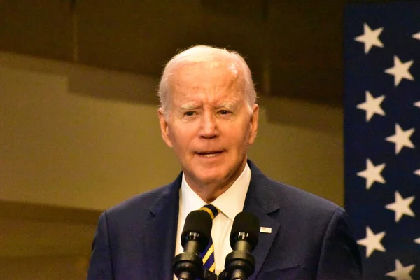 stock image President of the United States Joe Biden's speech on the economy. September 14, 2023, Largo, Maryland, USA: The US President Joe Biden delivered remarks on Bidenomics at Prince George's Community College in Largo. 