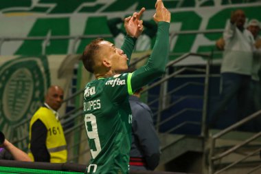 Sao Paulo (SP), 15 Eylül 2023 - Brasileiro - Palmeiras maçı Sao Paulo 'nun batısındaki No Allianz Parque' da düzenlendi. 