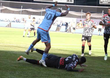 16 Eylül 2023 - New York, ABD: NYCFC ve New York Red Bulls arasındaki MLS Maçı. NYCFC oyuncusu, Santiago Rodriquez Yankees Stadyumu 'nda. 