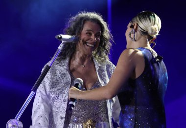 Sao Paulo (SP), 16 Eylül 2023: Simone tarafından Juliana Linhares 'in katılımıyla, Sao Paulo' daki Latin Amerika Anıtı 'nda düzenlenen Koala Festivali 2023' te gösterildi.. 