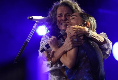 Sao Paulo (SP), 16 Eylül 2023: Simone tarafından Juliana Linhares 'in katılımıyla, Sao Paulo' daki Latin Amerika Anıtı 'nda düzenlenen Koala Festivali 2023' te gösterildi.. 