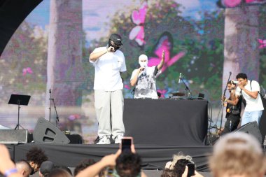 Sao Paulo (SP), 15 Eylül 2023: Sao Paulo 'daki Coala Festivali' nde Febre90 çifti tarafından gösterildi.. 