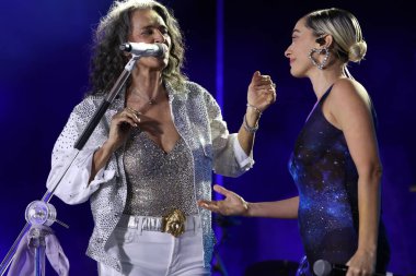 Sao Paulo (SP), 16 Eylül 2023: Simone tarafından Juliana Linhares 'in katılımıyla, Sao Paulo' daki Latin Amerika Anıtı 'nda düzenlenen Koala Festivali 2023' te gösterildi.. 