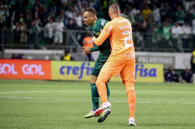 Sao Paulo (SP), 15 Eylül 2023 - Brasileiro - Palmeiras maçı Sao Paulo 'nun batısındaki No Allianz Parque' da düzenlendi. 