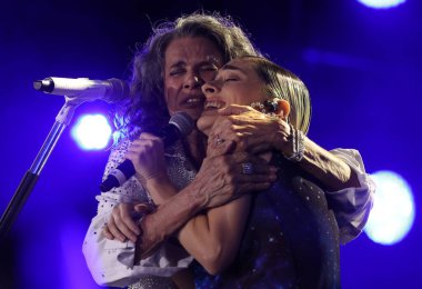 Sao Paulo (SP), 16 Eylül 2023: Simone tarafından Juliana Linhares 'in katılımıyla, Sao Paulo' daki Latin Amerika Anıtı 'nda düzenlenen Koala Festivali 2023' te gösterildi.. 