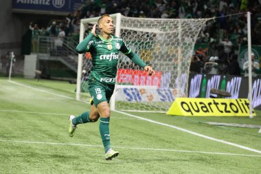 Sao Paulo (SP), 15 Eylül 2023 - Brasileiro - Palmeiras maçı Sao Paulo 'nun batısındaki No Allianz Parque' da düzenlendi. 