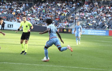 16 Eylül 2023 - New York, ABD: NYCFC oyuncusu Talles Magno NYCFC ve New York Red Bulls arasında oynanan futbol maçında Yankees Stadyumu, Bronx, New York.