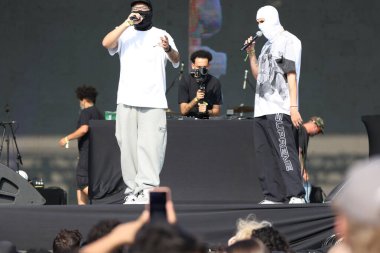 Sao Paulo (SP), 15 Eylül 2023: Sao Paulo 'daki Coala Festivali' nde Febre90 çifti tarafından gösterildi.. 