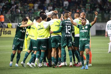 Sao Paulo (SP), 15 Eylül 2023 - Brasileiro - Palmeiras maçı Sao Paulo 'nun batısındaki No Allianz Parque' da düzenlendi. 