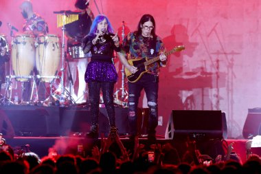 Sao Paulo (SP), 16 Eylül 2023: Sao Paulo 'daki Latin Amerika Anıtı' nda düzenlenen Coala Festivali 2023 'te Novos Baianos' a 50 ano göster.. 