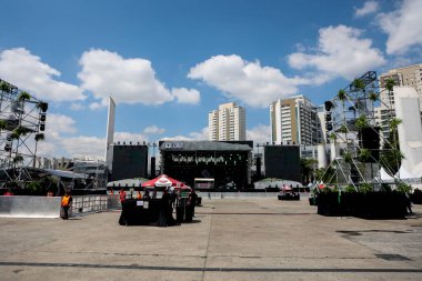 Sao Paulo (SP), Brezilya 15 / 09 / 2023 Hareketi ve bu Cuma, 15 Eylül 2023 tarihinde Sao Paulo 'daki Latin Amerika Anıtı' nda gerçekleştirilen Coala Festivali 2023 'te marka etkinlikleri.