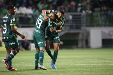 Sao Paulo (SP), 15 Eylül 2023 - Brasileiro - Palmeiras maçı Sao Paulo 'nun batısındaki No Allianz Parque' da düzenlendi. 