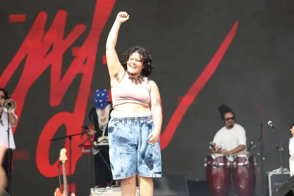 stock image Sao Paulo (SP), Brazil 09/15/2023 Show by the singer Jadsa, at the Coala Festival 2023, which takes place at the Memorial da America Latina, in Sao Paulo this Friday, September 15, 2023. 