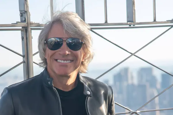 Jon Bon Jovi Lights Empire State Building Setembro 2023 Nova — Fotografia de Stock
