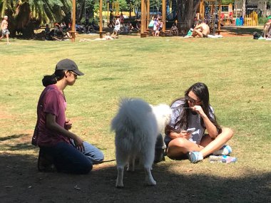 Sao Paulo (SP), Brezilya 09 / 17 / 2023 - Sao Paulo şehrinde hava sıcaklığı 17 Pazar günü rekor kırdı, termometreler 38 dereceye ulaşarak insanları parklara ve eğlence alanlarına götürdü 