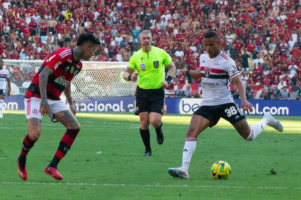 Rio Janeiro Brasilien 2023 Spiel Zwischen Flamengo Und Sao Paulo — Stockfoto