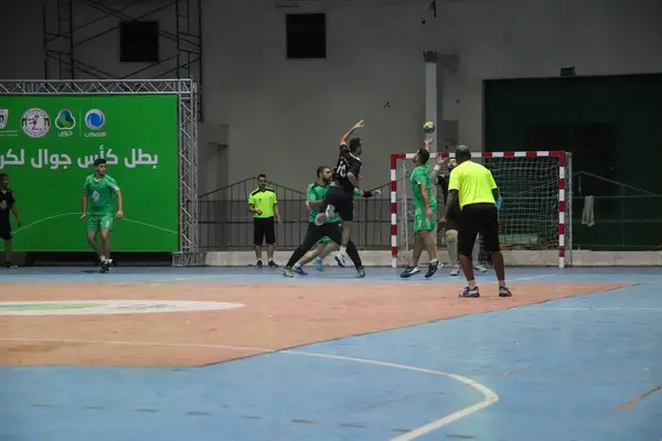 Финал Кубка Палестины Гандболу 2023 Аль Бурей Против Аль Салаха — стоковое фото