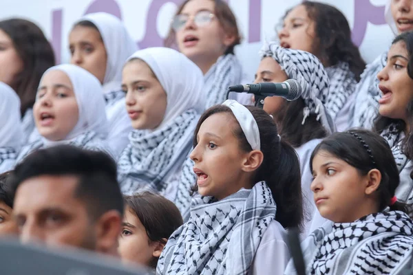 Nuevo Palestinos Participan Una Celebración Musical Septiembre 2023 Gaza Palestina —  Fotos de Stock