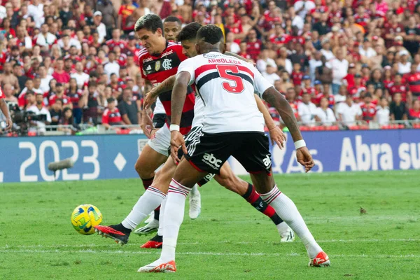 Rio Janeiro Brazilië 2023 Wedstrijd Tussen Flamengo Sao Paulo Geldig — Stockfoto