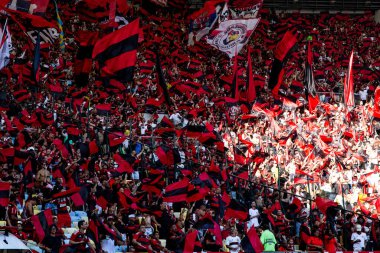 Rio de Janeiro (RJ), Brezilya 09 / 17 / 2023 - Pazar günü Rio de Janeiro bölgesindeki Mario Filho Stadyumu 'nda düzenlenen Copa do Brasil 2023 finalinde Flamengo ile Sao Paulo arasındaki maç geçerli