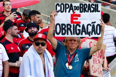 Rio de Janeiro (RJ), Brezilya 09 / 17 / 2023 - Pazar günü Rio de Janeiro bölgesindeki Mario Filho Stadyumu 'nda düzenlenen Copa do Brasil 2023 finalinde Flamengo ile Sao Paulo arasındaki maç geçerli