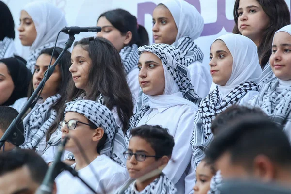 New Palestinians Participate Musical Celebration September 2023 Gaza Palestine Palestinians — Stock Photo, Image
