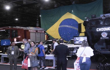 Sao Paulo (SP), Brezilya 09 / 19 / 2023 - ISC Güvenlik Etkinlikleri 'nin Brezilya baskısı - Uluslararası Güvenlik Konferansı ve Sergileri, güvenlik alanına odaklanan bir fuar, teknoloji ve ekipmanlara odaklandı. 