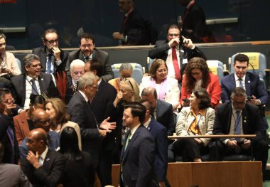 Lula New York 'taki BM 78. GY' de konuşuyor. 19 Eylül 2023, New York, ABD: Brezilya Cumhurbaşkanı Luis Inacio Lula Da Silva Birleşmiş Milletler Genel Kurulu 'nun 78. oturumunda konuşma yapacak. Meclis bugün başlıyor (19)) 