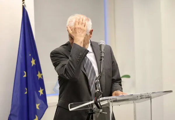 Tisková Konference Josepa Borrella Vysokého Představitele Evropské Unie Pro Zahraniční — Stock fotografie